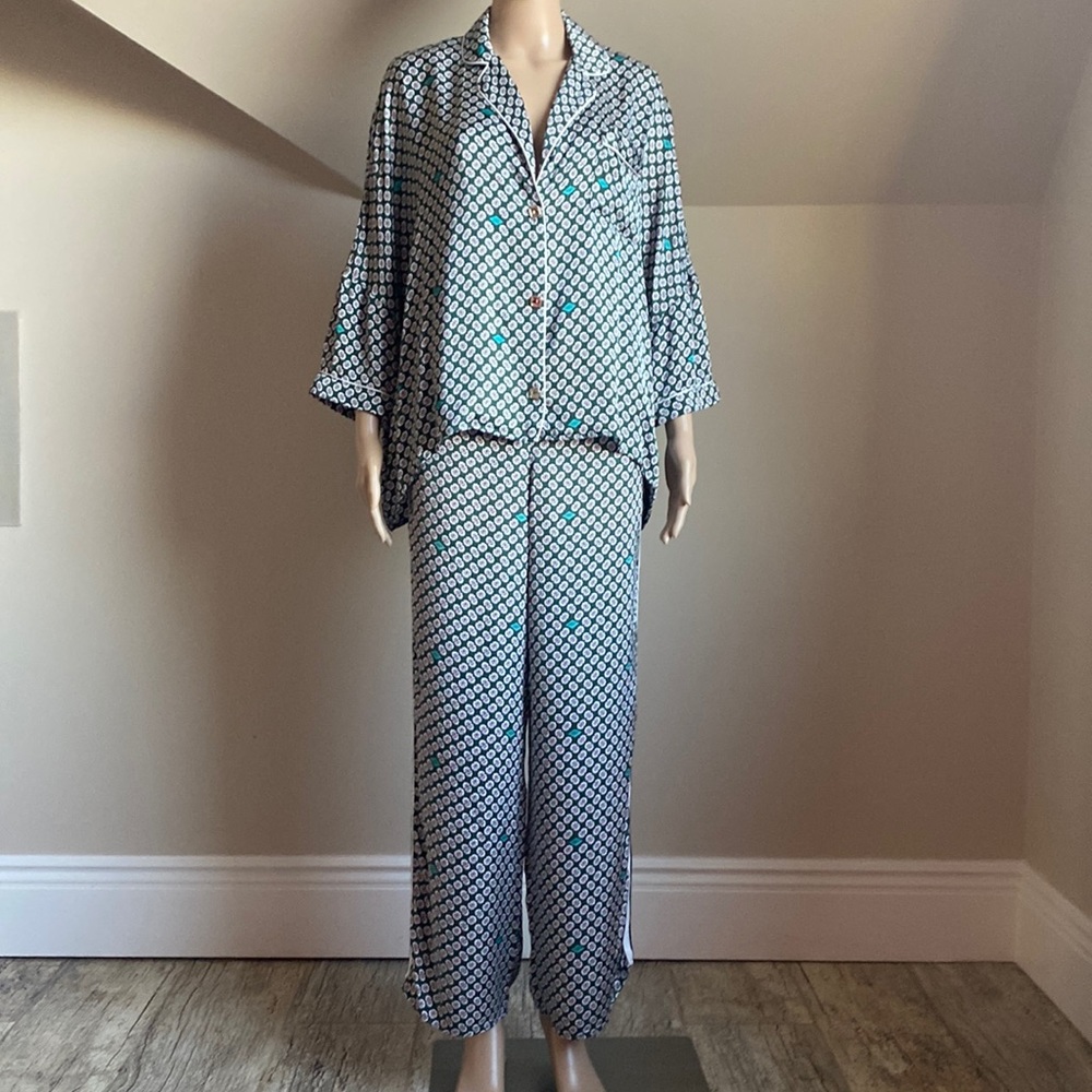 Maje Black and White Button Down Shirt